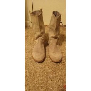 Matisse Coachella Boots Leather Canvas Mid Calf Slouchy 8 1/2